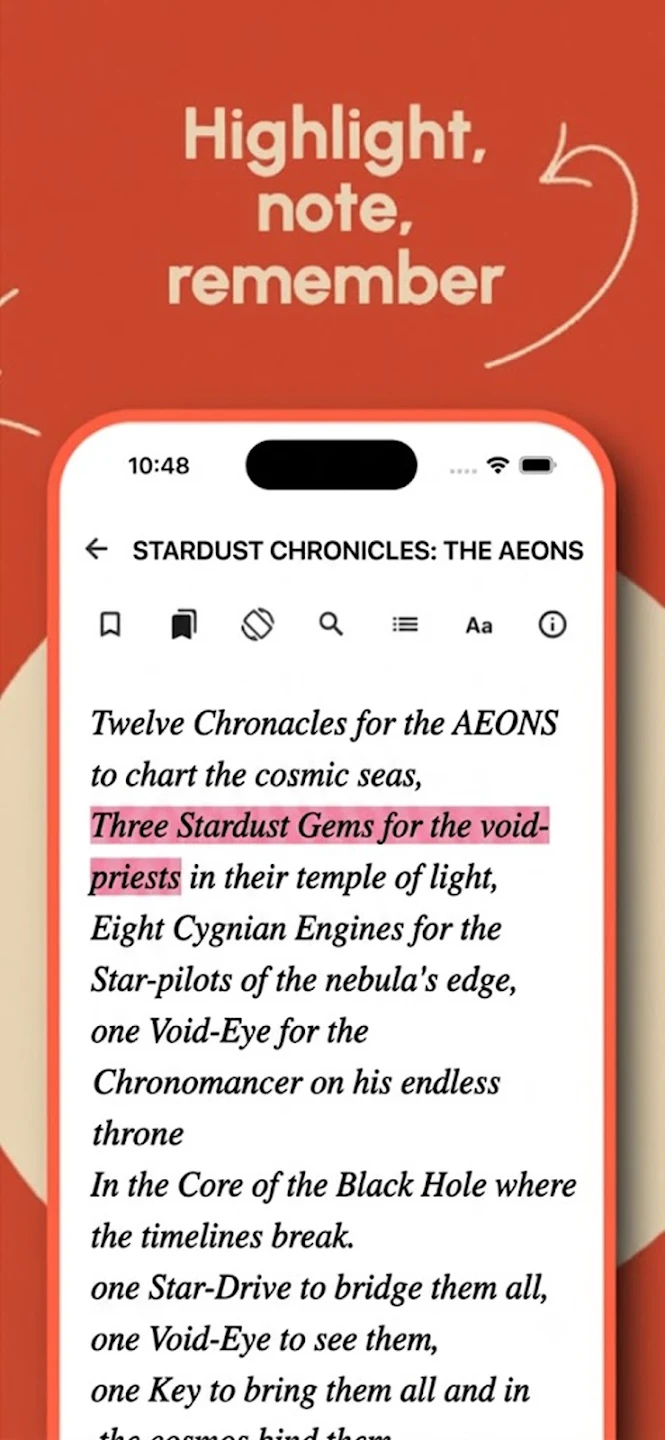 Highlight and note tools in Coral Reader